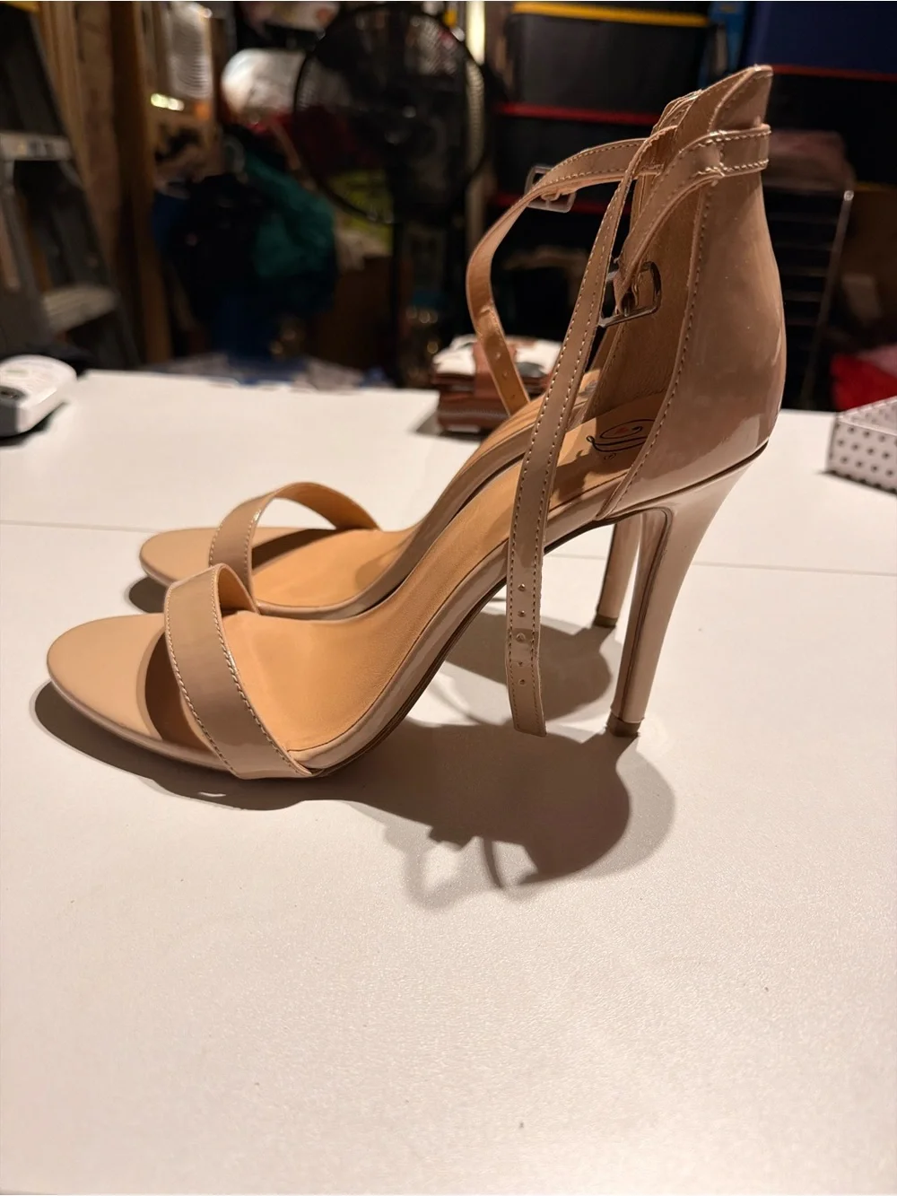 Delirious Nude Ankle-Strap Heels